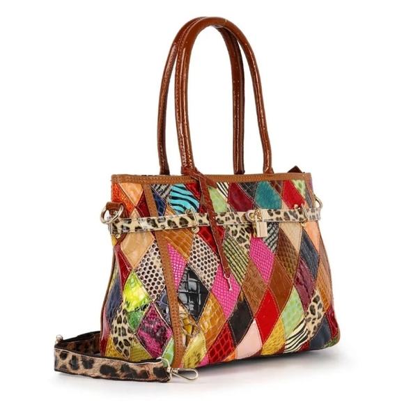 Multicolor Patchwork Tote Bag